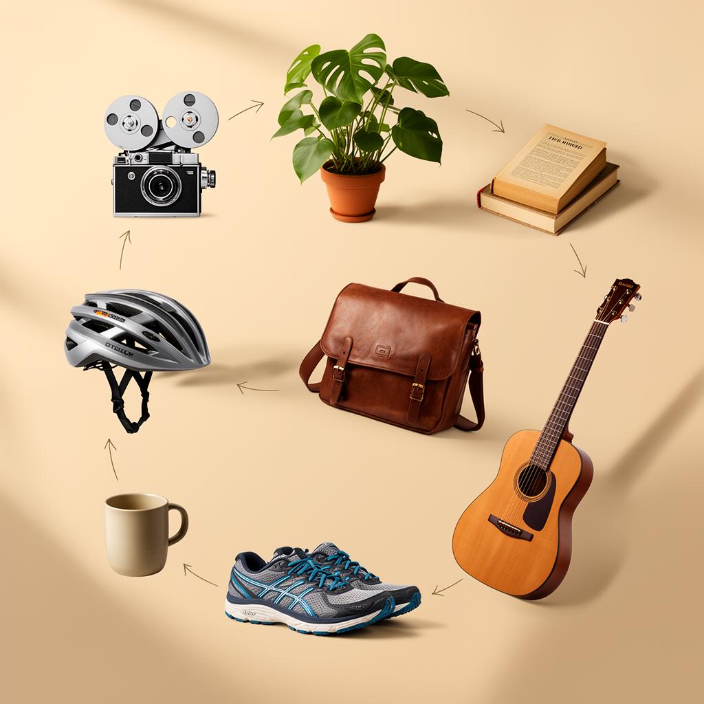 A collage of items available for swap